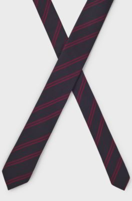 Formalwear tie with a diagonal stripe design, Dark Blue