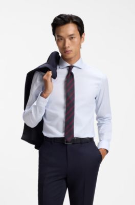 Formalwear tie with a diagonal stripe design, Dark Blue