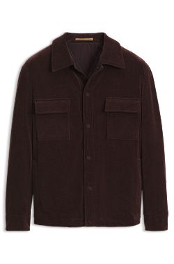 Reversible relaxed-fit padded overshirt in corduroy