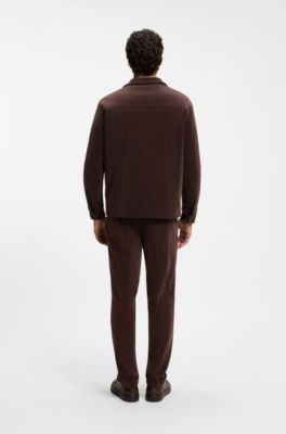 Reversible relaxed-fit padded overshirt in corduroy, Brown