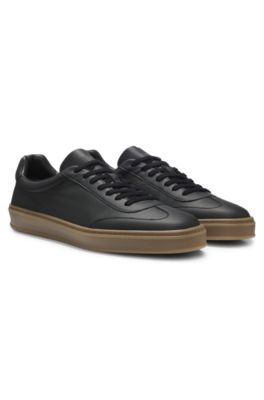 BOSS BY BECKHAM trainers in grained leather, Black