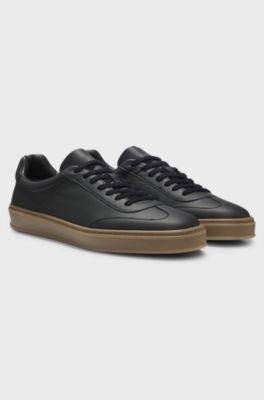 BOSS BY BECKHAM trainers in grained leather, Black