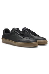BOSS BY BECKHAM trainers in grained leather, Black