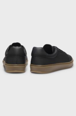 BOSS BY BECKHAM trainers in grained leather, Black