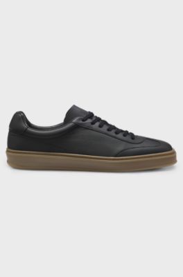 BOSS BY BECKHAM trainers in grained leather, Black