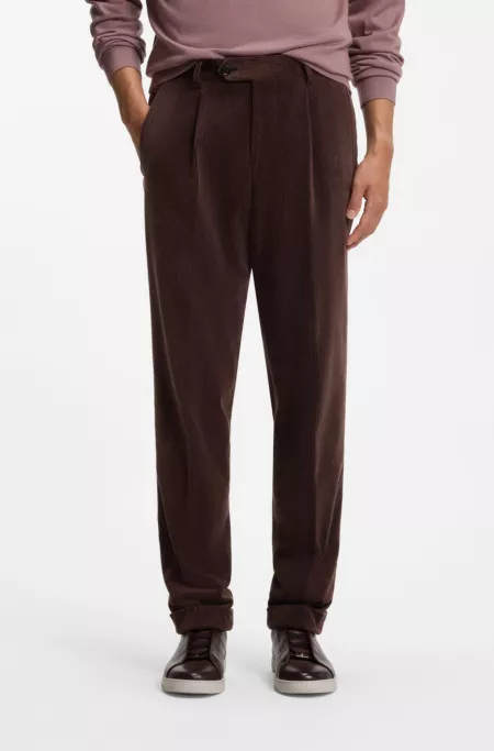 Pantalon Tapered en velours côtelé de coton mélangé