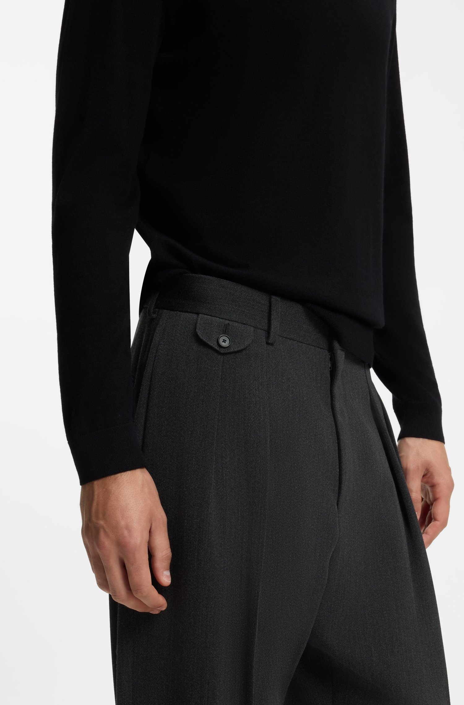 Boss BY BECKHAM relaxed-fit trousers in Italian wool byxor herr – bild 3