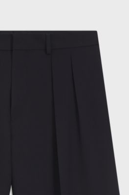 BOSS BY BECKHAM relaxed-fit trousers in Italian wool, Dark Blue