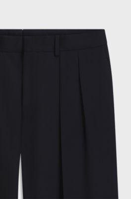 BOSS BY BECKHAM relaxed-fit trousers in Italian wool, Dark Blue