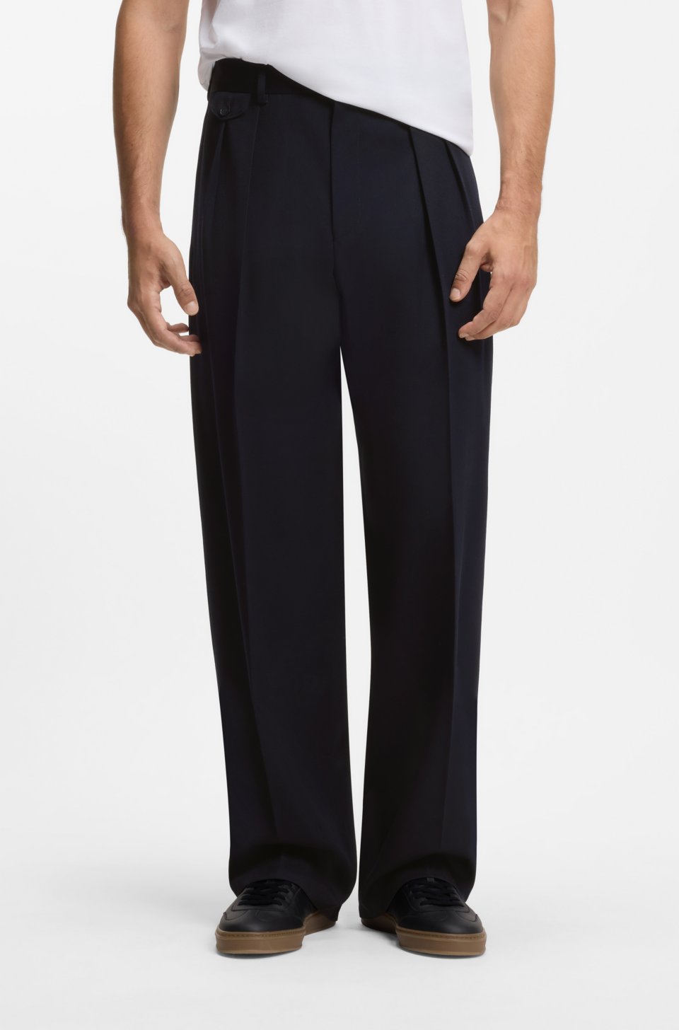 BY BECKHAM relaxed-fit trousers in Italian wool