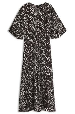 Dot-motif maxi dress, Black / White