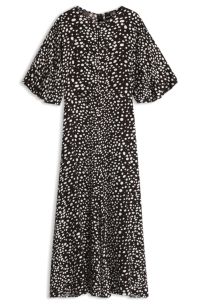 Dot-motif maxi dress, Black / White