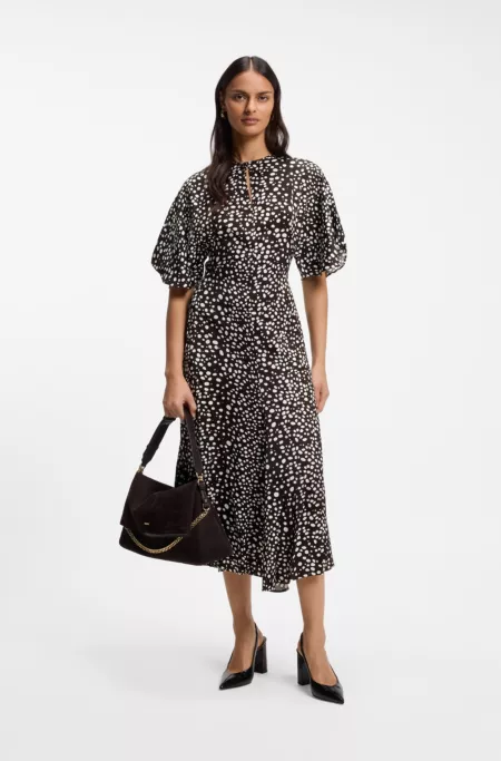 Dot-motif maxi dress