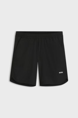 Performance tennis shorts with colour-block details, Black