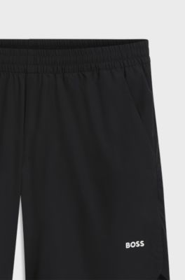 Performance tennis shorts with colour-block details, Black