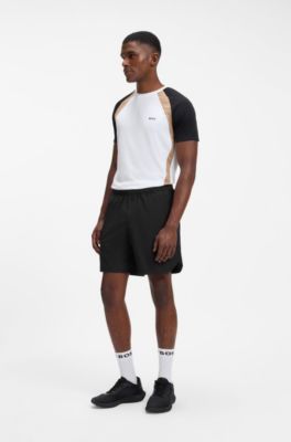 Performance tennis shorts with colour-block details, Black