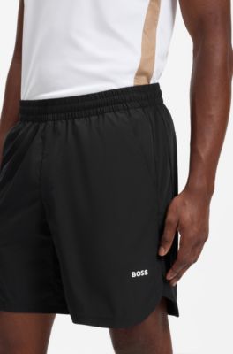 Performance tennis shorts with colour-block details, Black