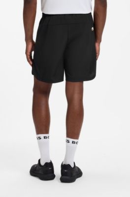 Performance tennis shorts with colour-block details, Black