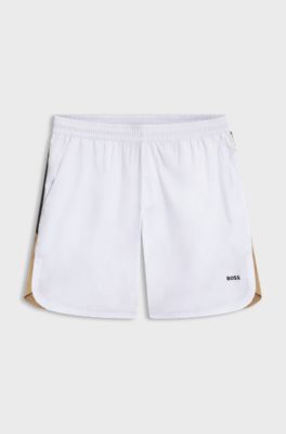 Performance tennis shorts with colour-block details, White