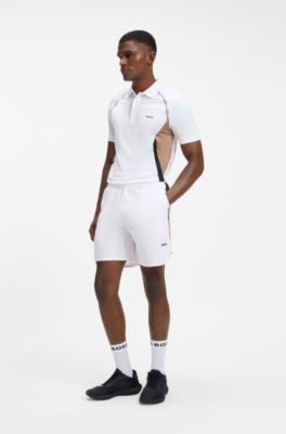 Performance tennis shorts with colour-block details, White