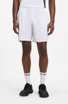 Performance tennis shorts with colour-block details, White