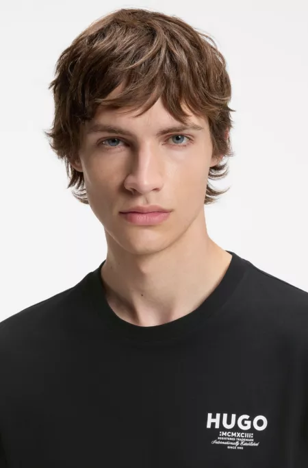 Regular-fit cotton T-shirt with logo print