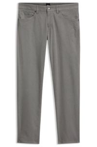 Maine regular-fit trousers in printed stretch cotton, Grey