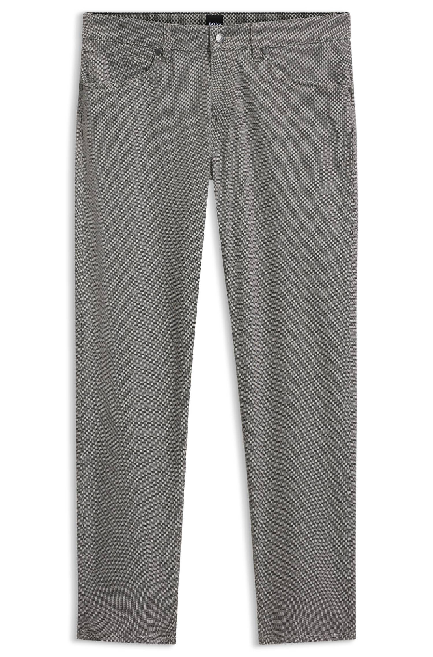 Boss Maine regular-fit trousers in printed stretch cotton byxor herr – bild 4