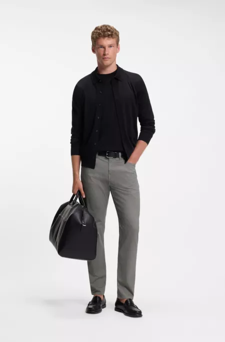 Maine regular-fit trousers in printed stretch cotton