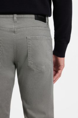 Maine regular fit-byxor i stretchbomull med tryck, Gr&aring;