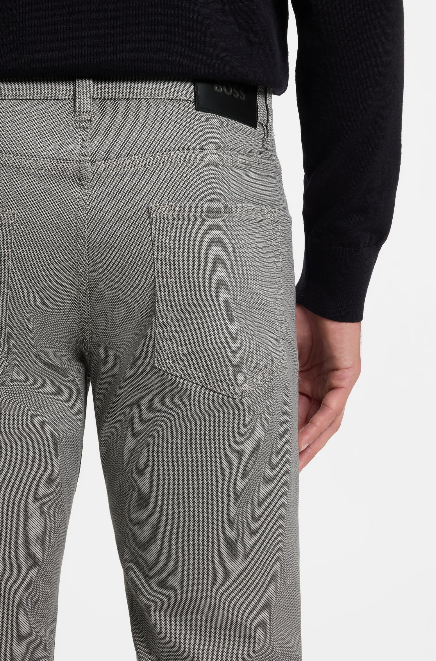Boss Maine regular-fit trousers in printed stretch cotton byxor herr – bild 3