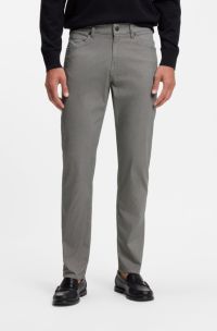Pantaloni Maine regular fit in cotone elasticizzato stampato, Grigio