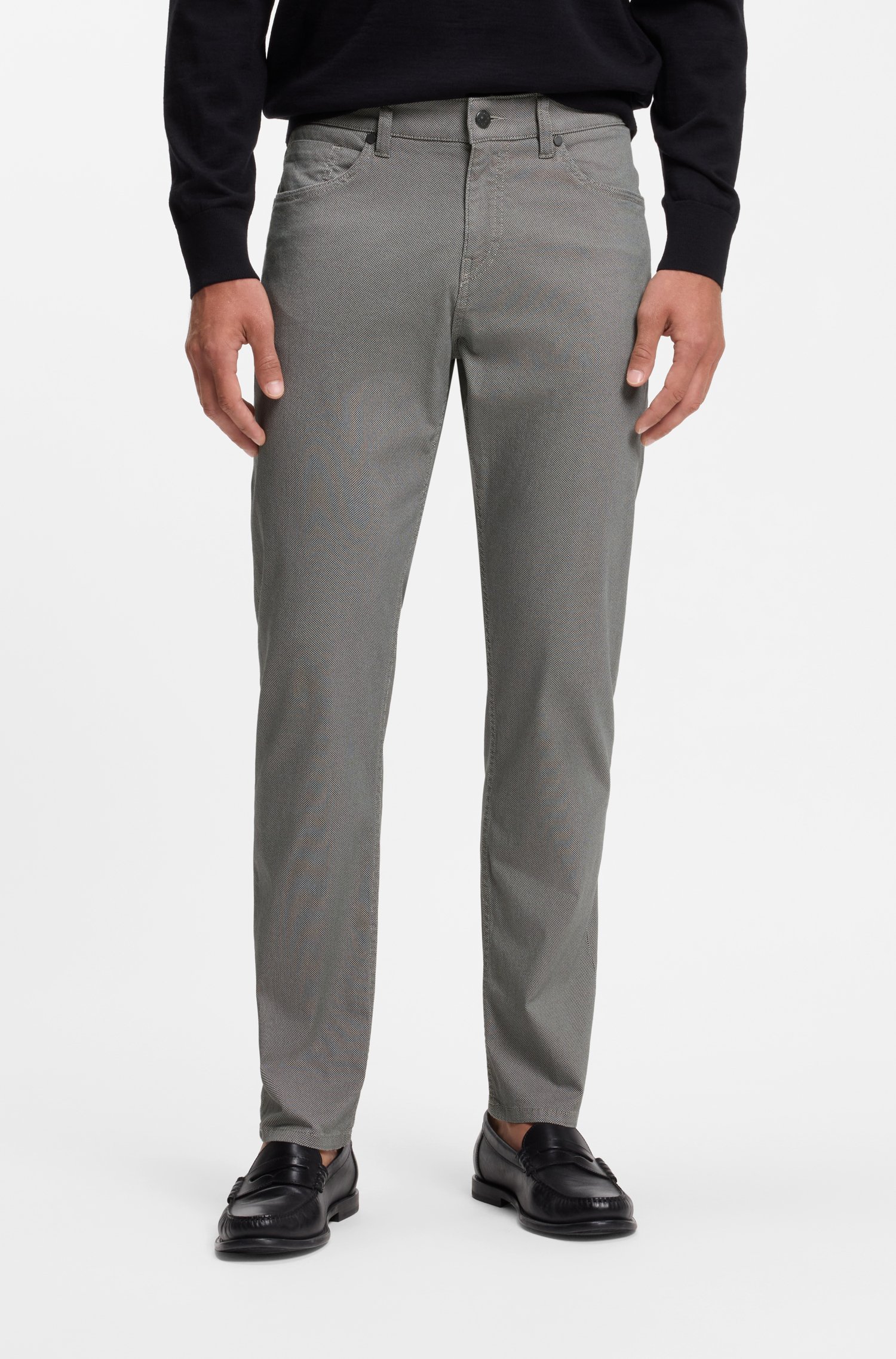 Boss Maine regular-fit trousers in printed stretch cotton byxor herr