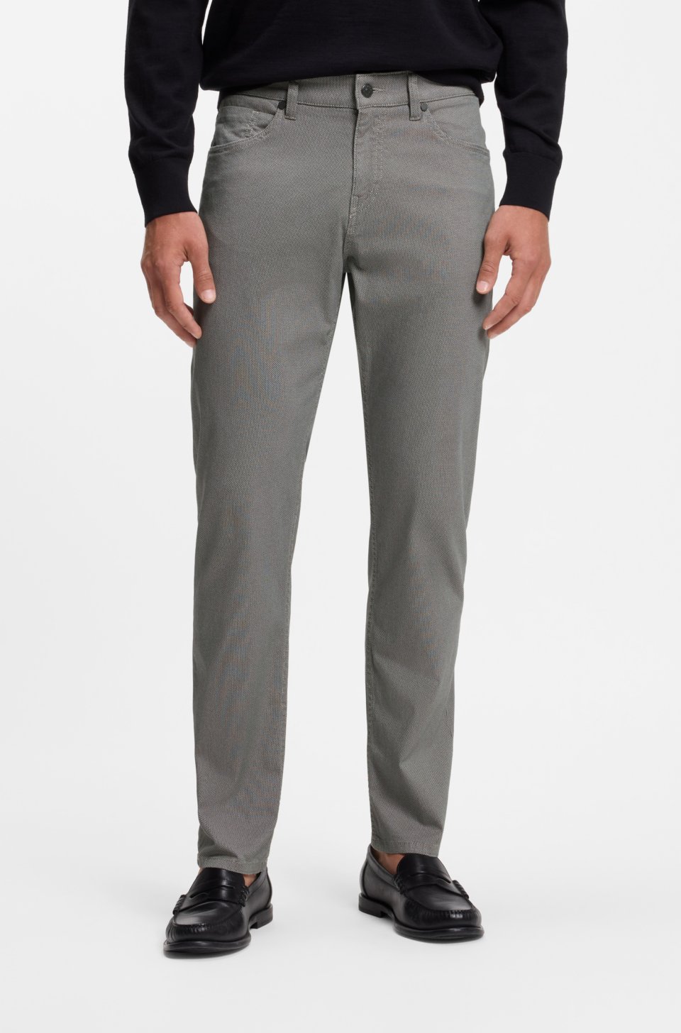 Maine regular-fit trousers in printed stretch cotton