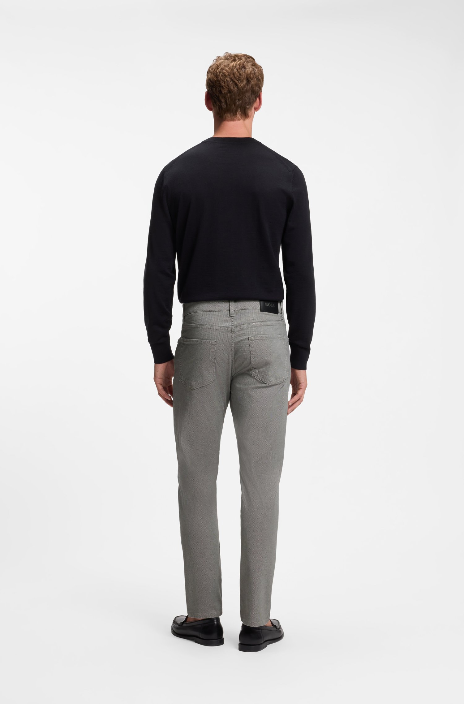 Boss Maine regular-fit trousers in printed stretch cotton byxor herr – bild 2