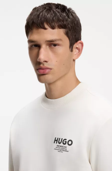 Sweat en molleton de coton avec logo imprimé audacieux