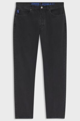Regular-fit jeans in black denim, Black