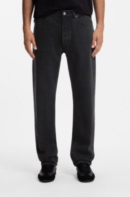 Regular-fit jeans in black denim