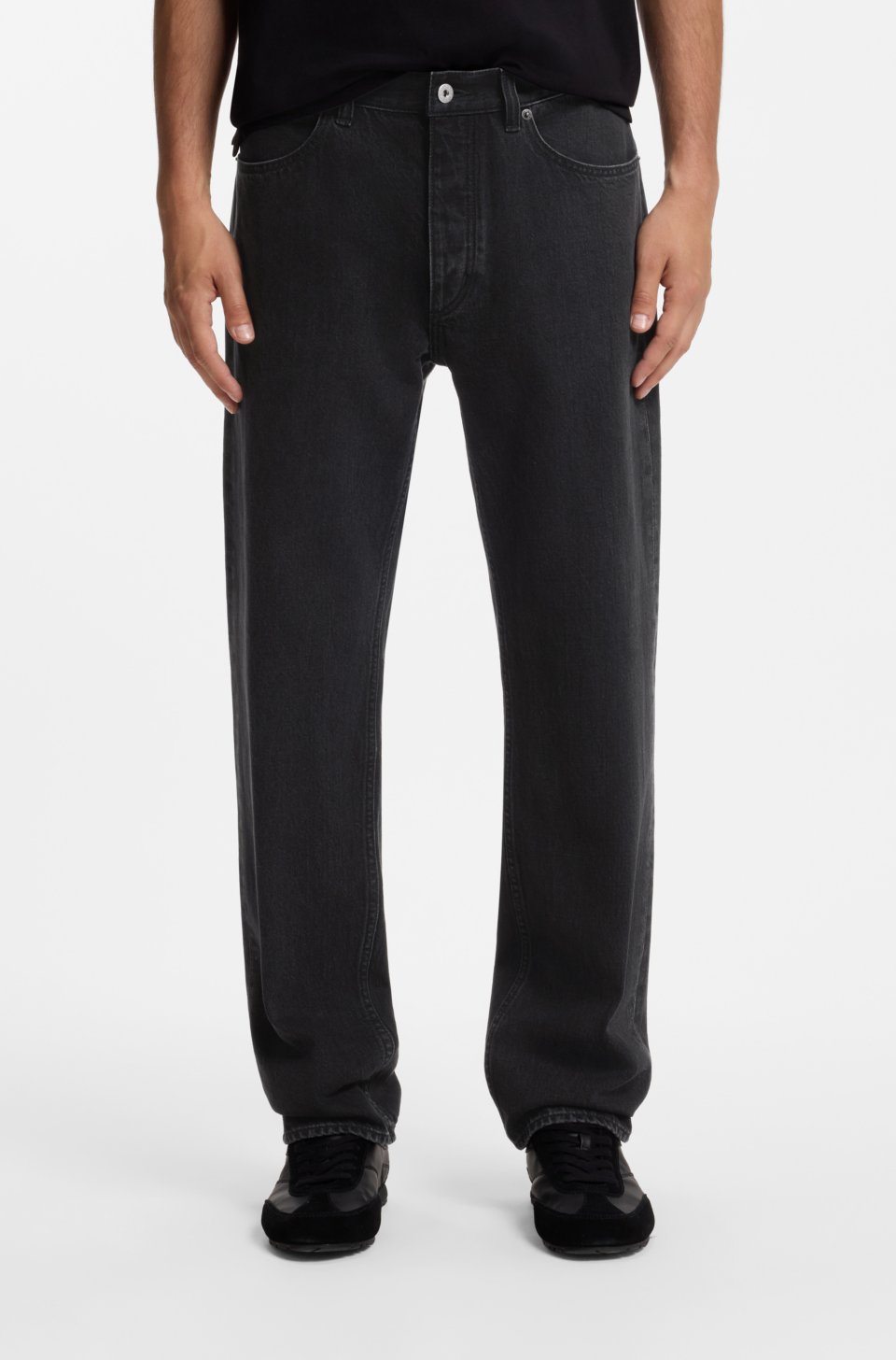 Regular-fit jeans in black denim