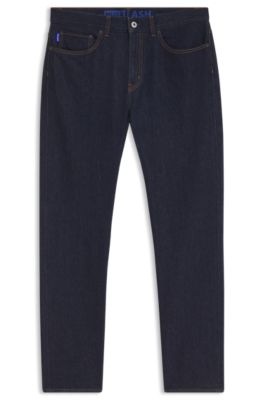 Slim-fit jeans in dark-blue stretch denim, Dark Blue