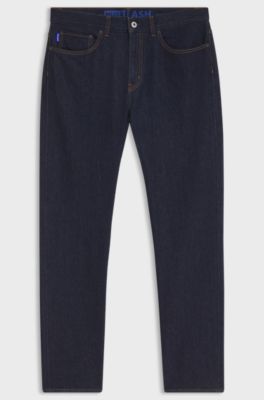 Slim-fit jeans in dark-blue stretch denim, Dark Blue