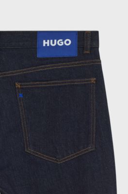 Slim-fit jeans in dark-blue stretch denim, Dark Blue