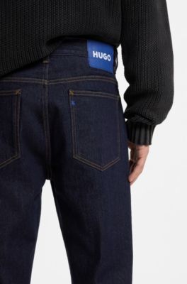 Slim-fit jeans in dark-blue stretch denim, Dark Blue
