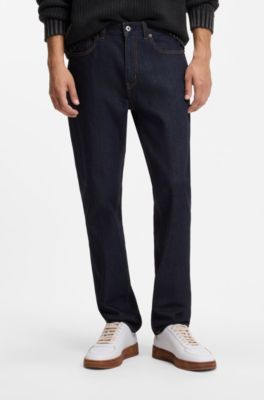 Slim-fit jeans in dark-blue stretch denim, Dark Blue