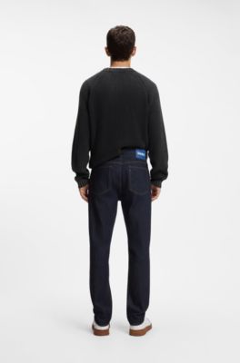 Slim-fit jeans in dark-blue stretch denim, Dark Blue