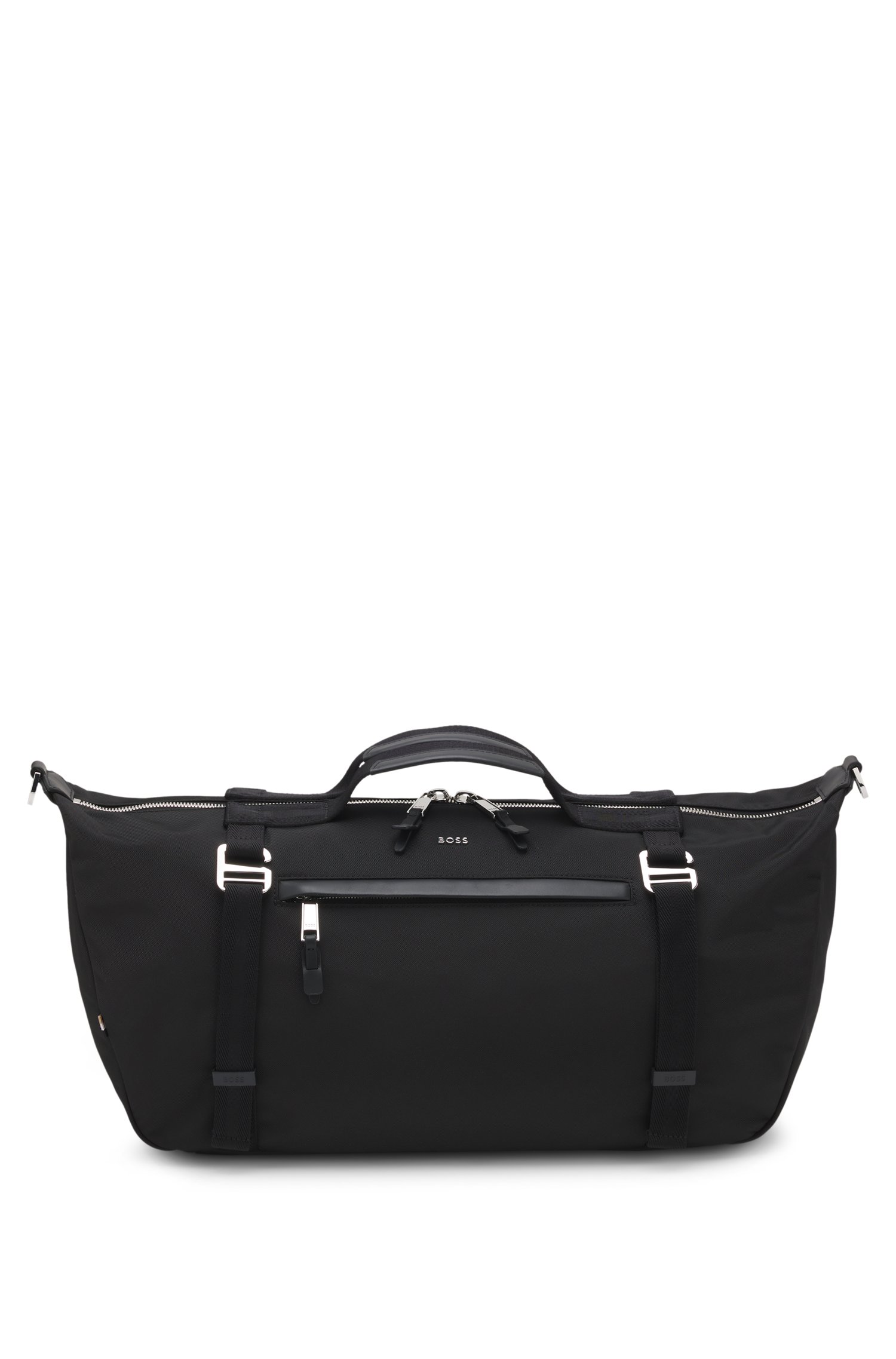 Boss Holdall bag with metal logo and front pocket res- & sportväskor herr