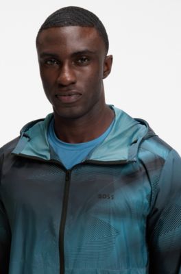 Slim-fit hooded jacket , Blue