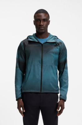 Slim-fit hooded jacket , Blue
