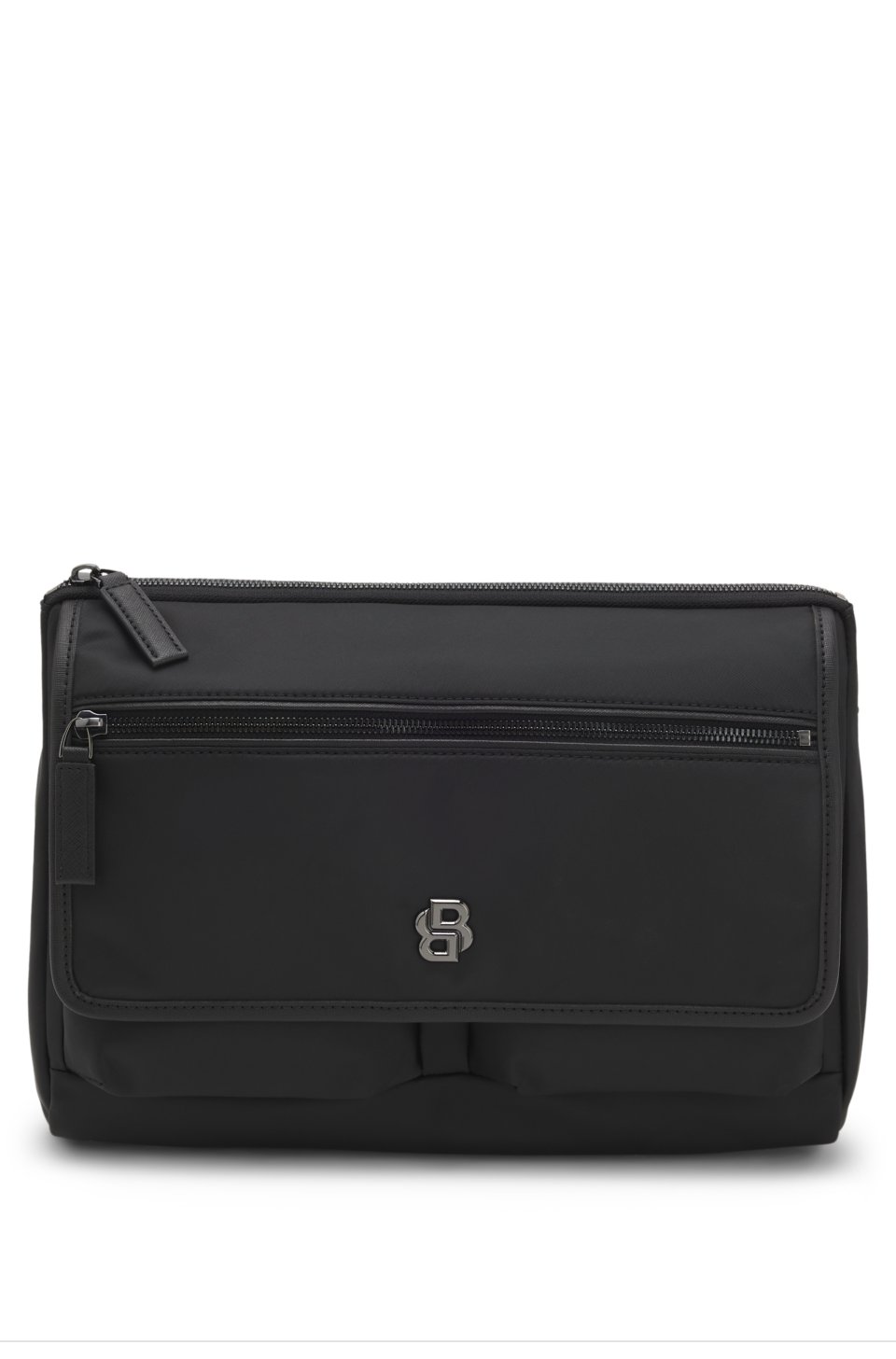 Structured twill shoulder bag with logo strap