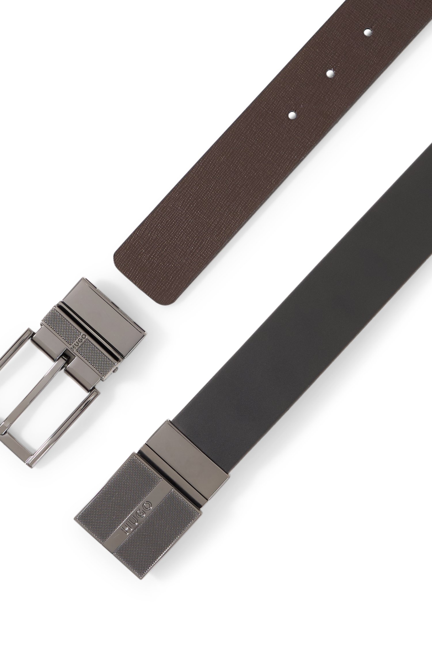 Hugo Italian-made reversible leather belt in branded pouch skärp & hängslen herr – bild 2